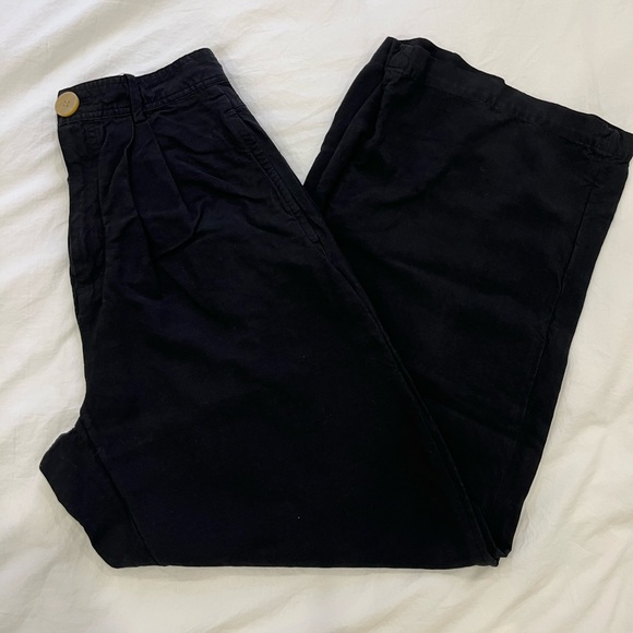 & Other Stories Pants - & other stories black linen trouser